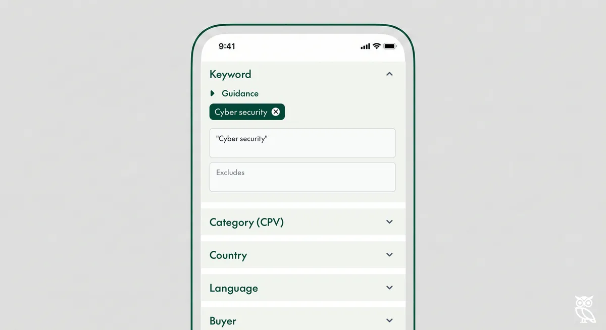 Making tender searches easier